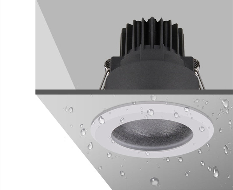 Round LED COB Downlight IP65 Recessed Led Ceiling Lamp Waterproof Spot Led 12W 16W Indoor Bathroom Balcony Light Fixture AC220V