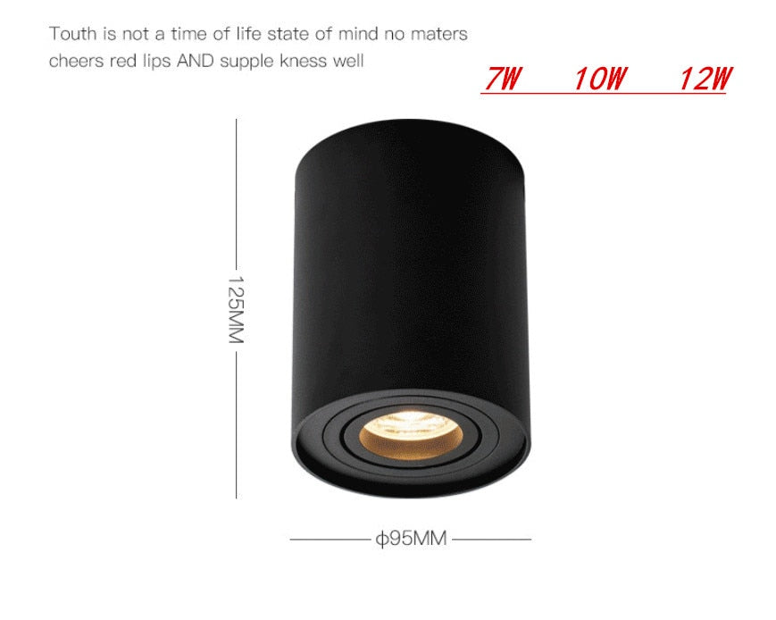 Angle Adjustable LED Surface Mounted Downlight 7W Black/White Housing+Replaceable GU10 Bulb LED Ceiling Spot Light Decor