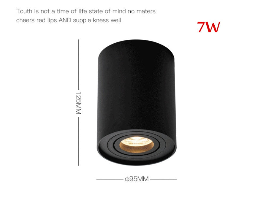 Angle Adjustable LED Surface Mounted Downlight 7W Black/White Housing+Replaceable GU10 Bulb LED Ceiling Spot Light Decor