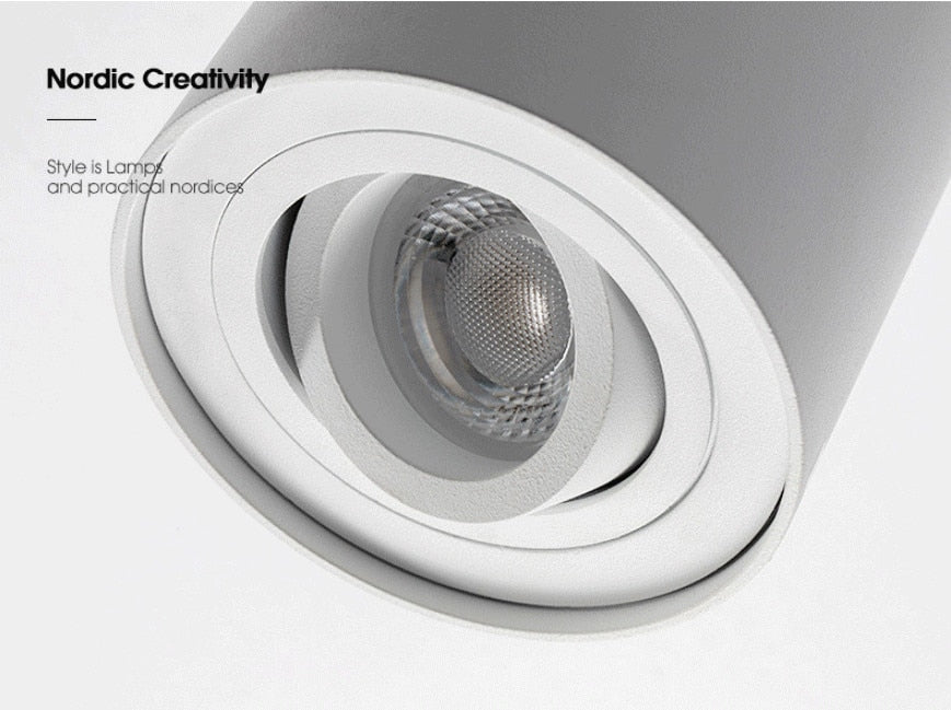Angle Adjustable LED Surface Mounted Downlight 7W Black/White Housing+Replaceable GU10 Bulb LED Ceiling Spot Light Decor