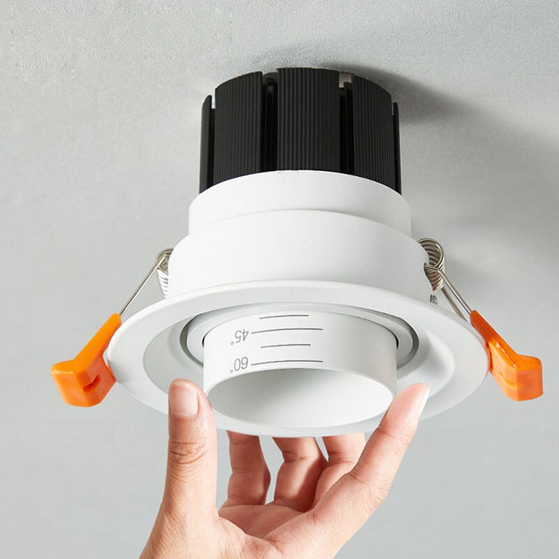 Embedded Zoom Dimmable Recessed downlights Lamps COB 7W 12W 15W 20W spot light Background wall LED Indoor lighting