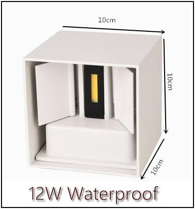 Waterproof Outdoor LED Wall light 6W 12W 15W COB High brightness Up and downlight wall sconce lighting fixture indoor decor