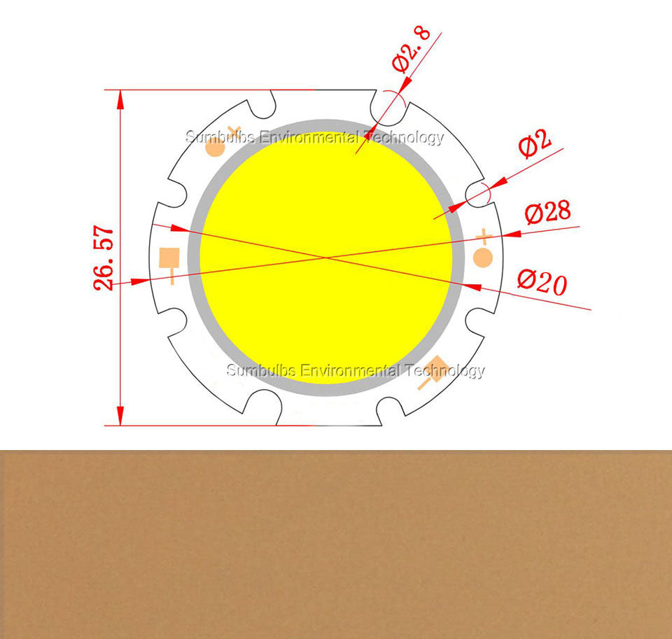 LED round Chip Light Source For Spotlight Downlight Warm Natural Cold White 10pcs/lot 28mm 3W 5W 7W 10W 12W COB LED Lamp