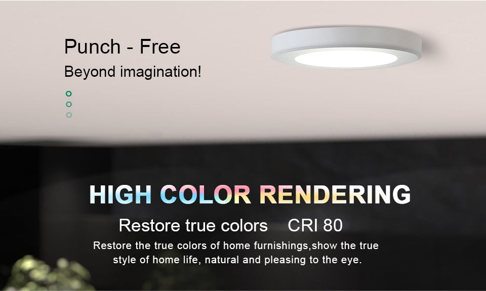 Ceiling Lighting LED Downlight AC 220V 3W 5W 7W LED Spot Light Temputer Ultra-thin Punch-free Ceiling Type Round Ring Lamp Home