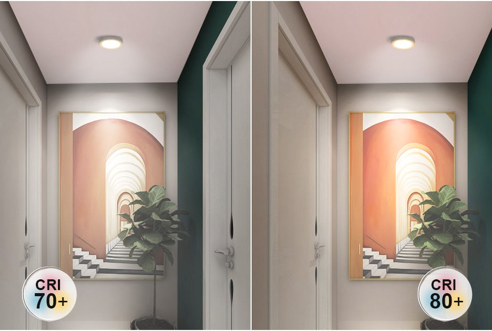 Ceiling Lighting LED Downlight AC 220V 3W 5W 7W LED Spot Light Temputer Ultra-thin Punch-free Ceiling Type Round Ring Lamp Home