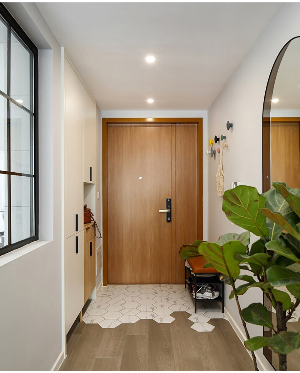 Ceiling Lighting LED Downlight AC 220V 3W 5W 7W LED Spot Light Temputer Ultra-thin Punch-free Ceiling Type Round Ring Lamp Home