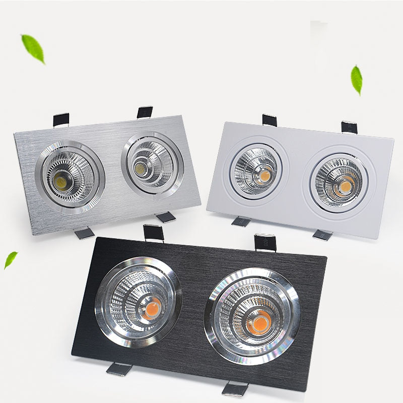 Black Silver Square Dimmable LED COB Downlight 7W 9W 12W 14W 28W 24W LED Recessed Ceiling Downlight LED COB Spot Light AC90-265V