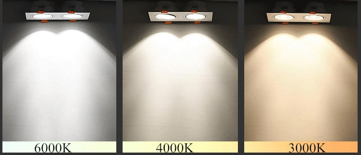 Black Silver Square Dimmable LED COB Downlight 7W 9W 12W 14W 28W 24W LED Recessed Ceiling Downlight LED COB Spot Light AC90-265V