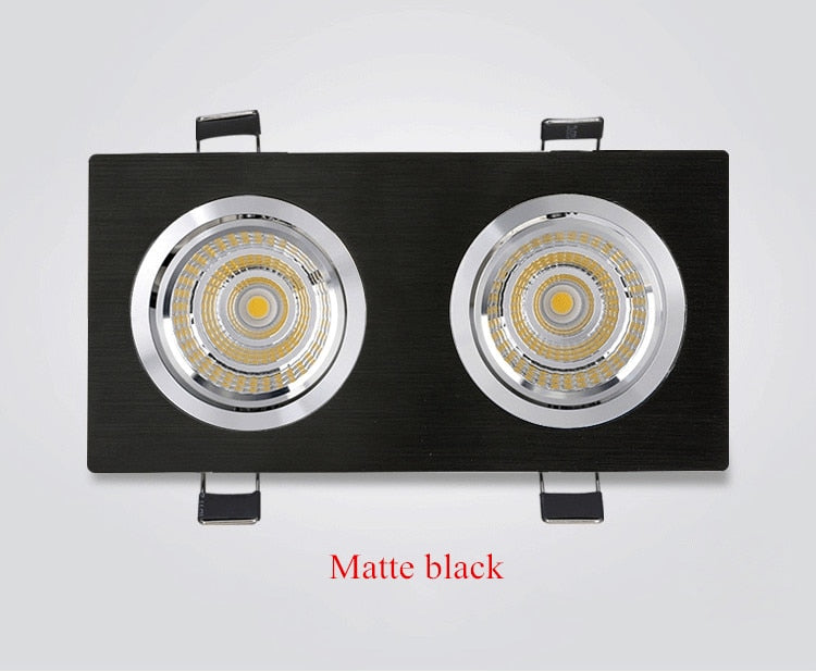 Black Silver Square Dimmable LED COB Downlight 7W 9W 12W 14W 28W 24W LED Recessed Ceiling Downlight LED COB Spot Light AC90-265V