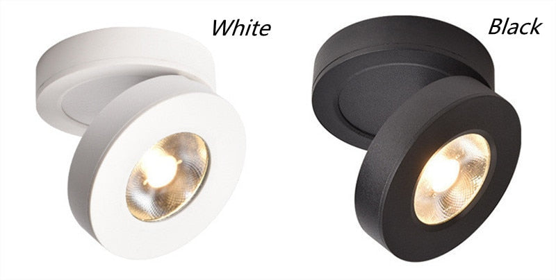 Folding Round shape COB LED Ceiling Lights 7W 9W 12W Surface Mounted Led Downlights Spot Light 360° Rotation AC220V