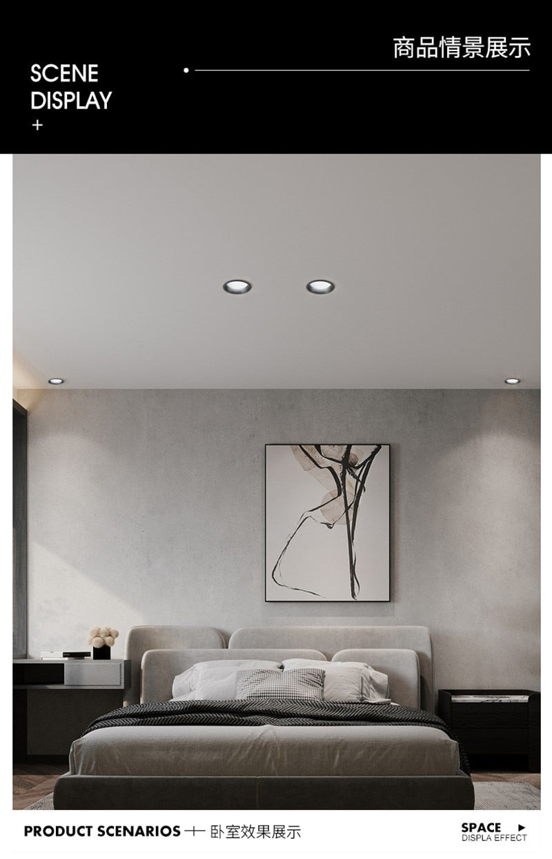 Dimmable AC85~265V Recessed Anti Glare LED Downlights 5W/7W/9W/12W LED Ceiling Spot Lights Background Lamps Indoor Lighting