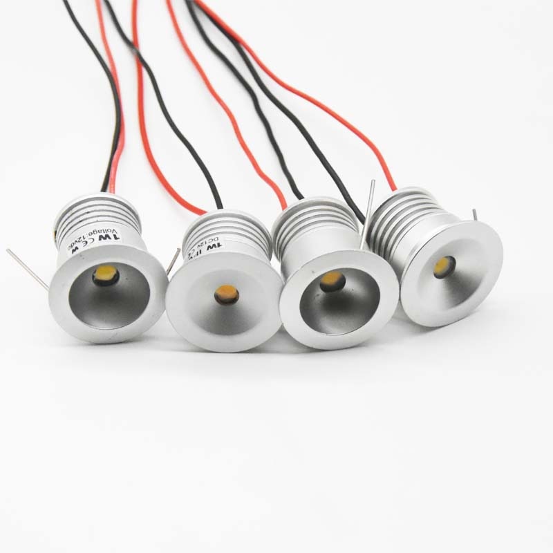 1W IP65 Mini LED Spotlight Dimmable 15mm 2mm Recessed Downlight Indoor 12V Spot Light Ceiling Lamp Showcase Display Lighting