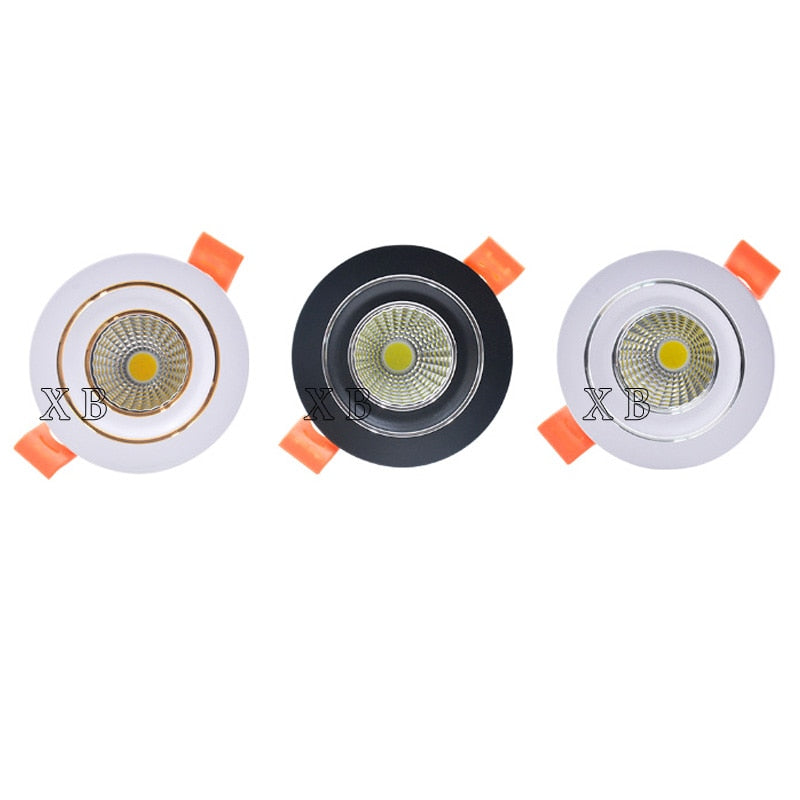 Dimmable LED Downlight 3W 5W Round COB Recessed Lamp AC85-265V Led Bulb Bedroom Kitchen Indoor LED Spot Lighting