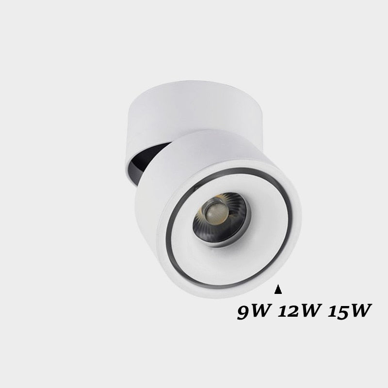 Folding Dimmable Cylindrical COB LED Downlights 9W 12W 15W LED Ceiling Spot lights AC85~265V LED Ceiling Lamps Indoor Lighting