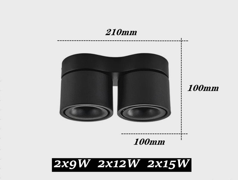 Folding Dimmable Cylindrical COB LED Downlights 9W 12W 15W LED Ceiling Spot lights AC85~265V LED Ceiling Lamps Indoor Lighting