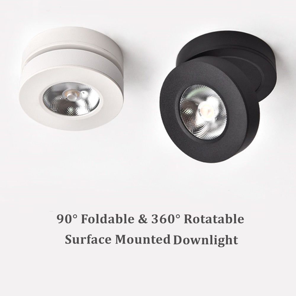 DBF Angle Adjustable LED Surface Mounted Downlight 360 Degree Rotatable 3W 5W 7W Ceiling Spot Light 3000K/4000K/6000K 220V Spotlight
