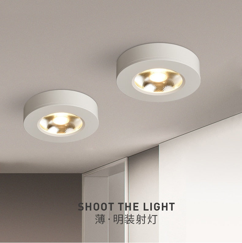 Ultra-thin Downlight Diameter 75mm 5W LED Spotlight Golden Black White Cabinet Light Corridor Surface Ceiling Lamp
