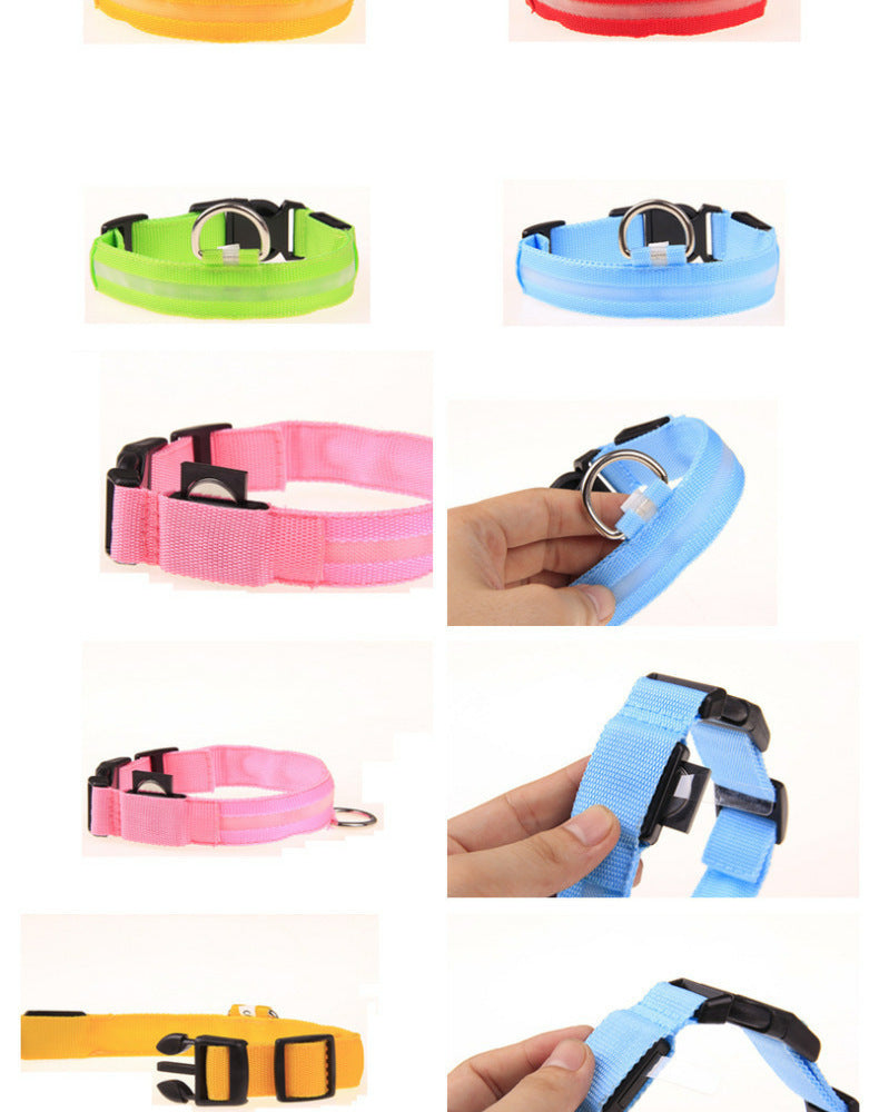 LED Glowing Dog Collar Rechargeable Luminous Collar Adjustable large Dog Night Light Collar Pet Safety Collar for Small Dogs Cat