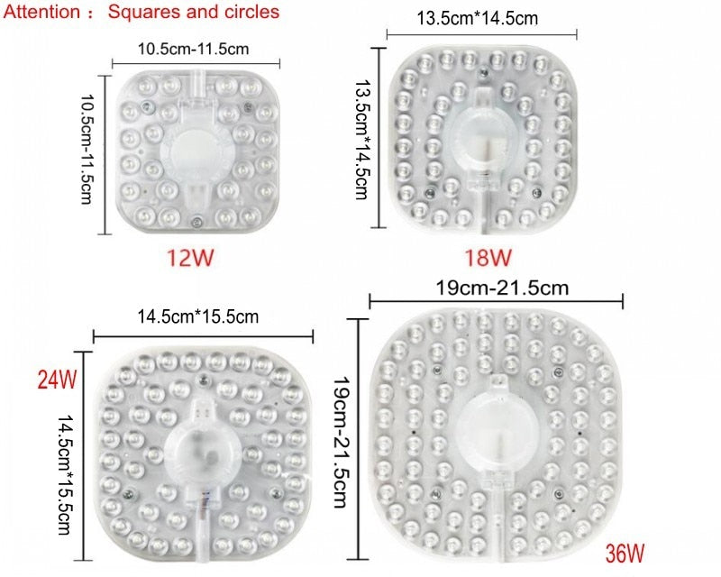 2021 LED Panel Circle Ring Light SMD2835 12W 18W 24W 36W LED Round /Square Ceiling decoration Ceiling Lamp AC 220V downlight