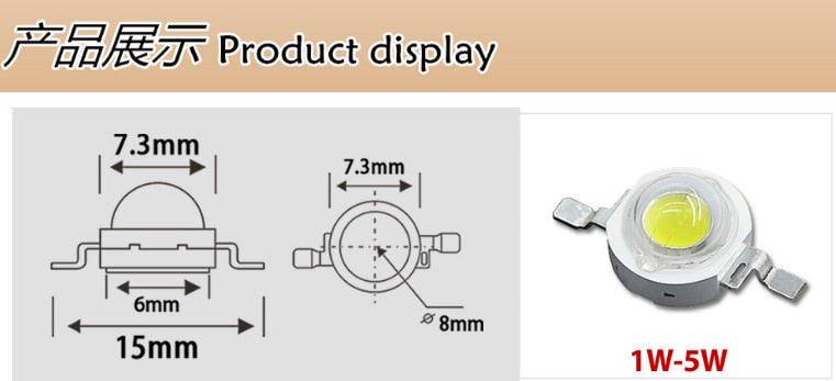 LED 3W High Power 10pcs 1W LED Chip Light Beads Cold White Warm White Red Green Blue Yellow For SpotLight Downlight Lamp Bulb