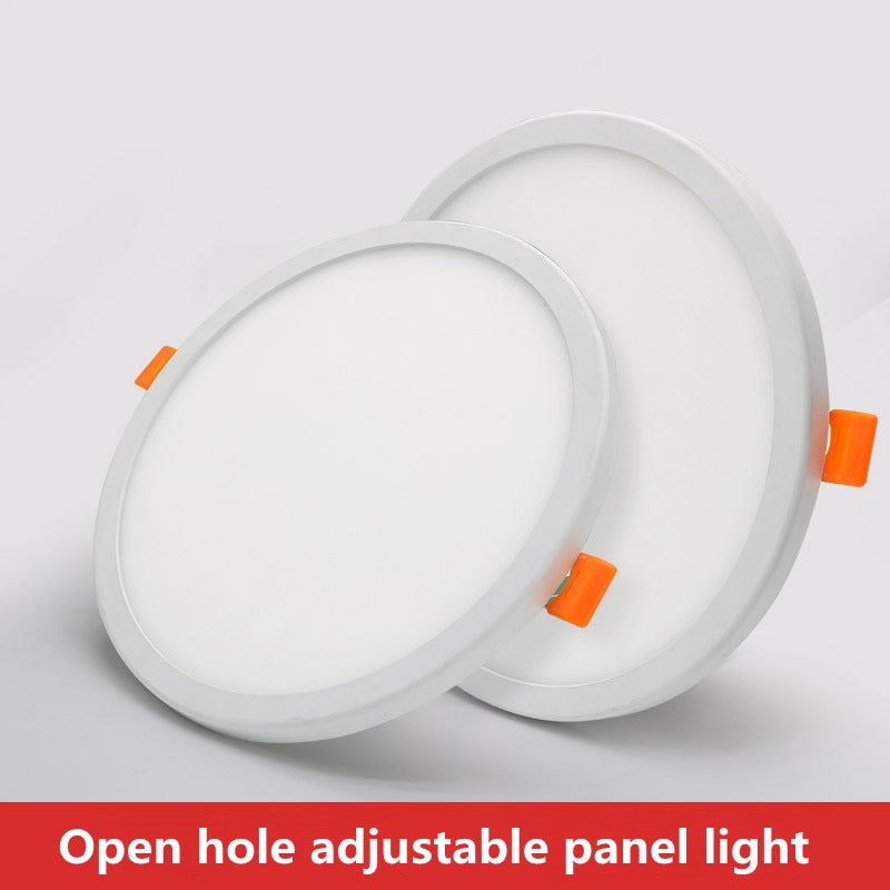 Ultra Thin LED Panel Light 6W 8W 15W 20W Aluminum Round Ceiling Recessed Downlight Open Hole Adjustable 85-265V 3000/4000/6000K