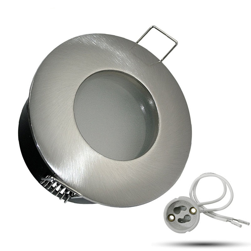 Recessed Waterproof IP65 Ceiling Downlights Round/Square Frame GU10/MR16 Lamp Base Holder Bathroom Spot Lighting Fitting Fixture