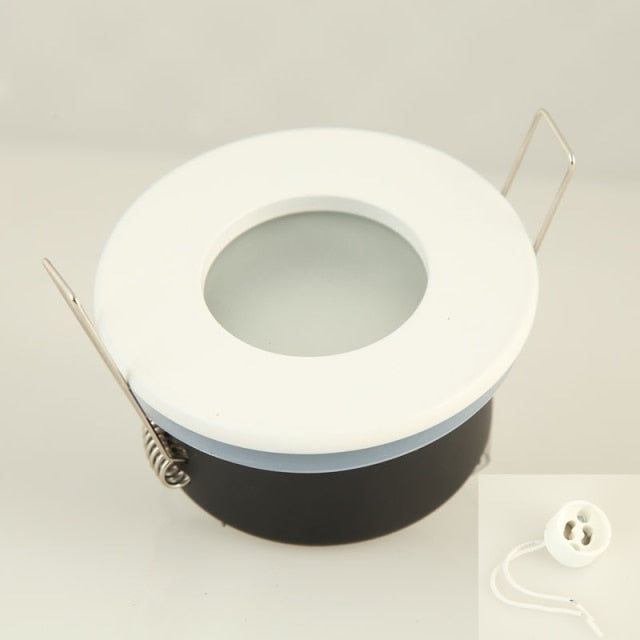 Recessed Waterproof IP65 Ceiling Downlights Round/Square Frame GU10/MR16 Lamp Base Holder Bathroom Spot Lighting Fitting Fixture