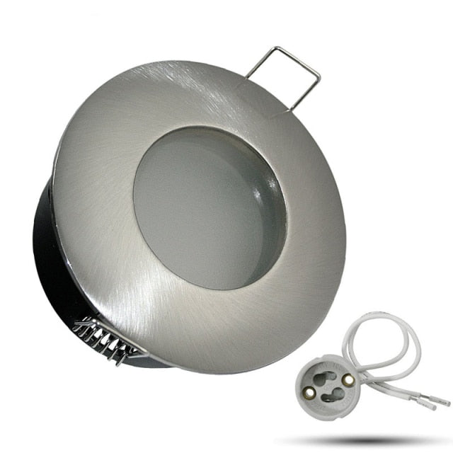 Recessed Waterproof IP65 Ceiling Downlights Round/Square Frame GU10/MR16 Lamp Base Holder Bathroom Spot Lighting Fitting Fixture