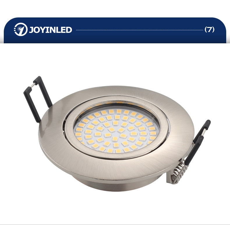 The New LED Downlight Spotlight Round Integrated Nickel Ceiling Downlight Angle Adjustable AC90-260V Home Office Hotel Lighting