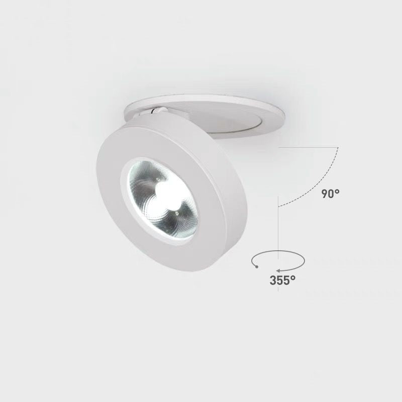 Slim LED Embedded Ceiling Down Lamp,Foldable And 360 Degree Rotatable Built in COB Spot Light Recessed Downlight Room Lam