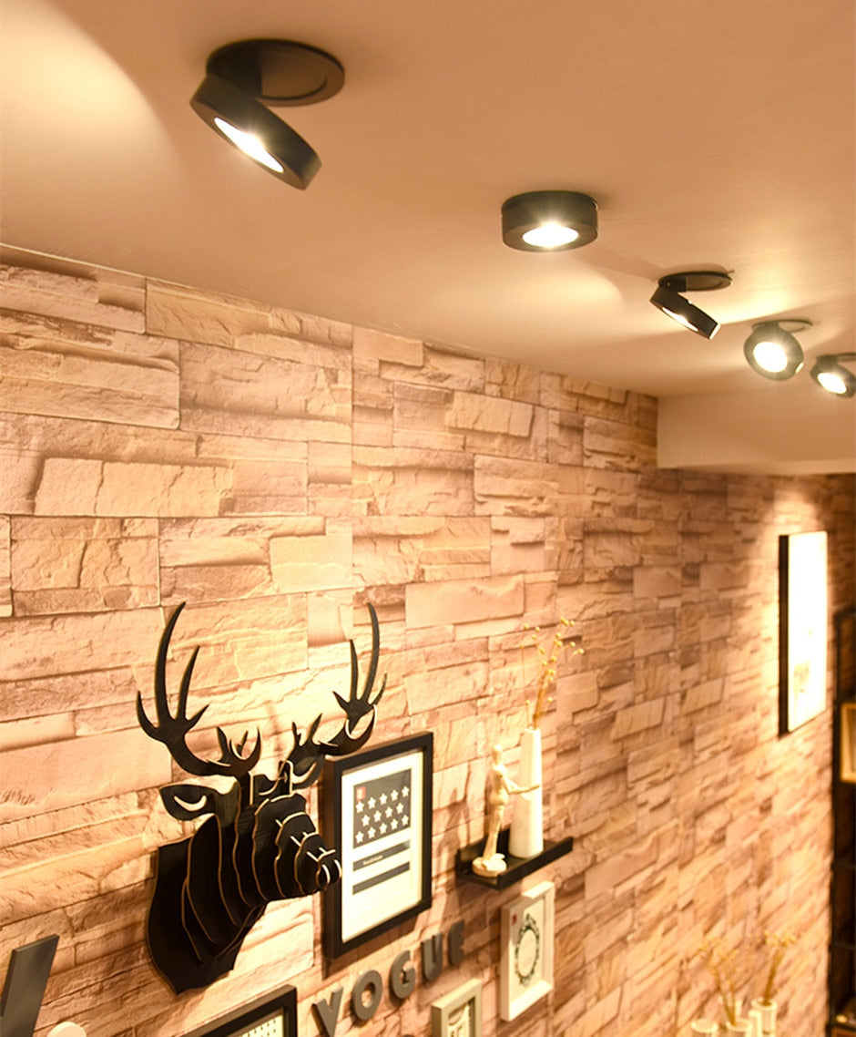 Slim LED Embedded Ceiling Down Lamp,Foldable And 360 Degree Rotatable Built in COB Spot Light Recessed Downlight Room Lam