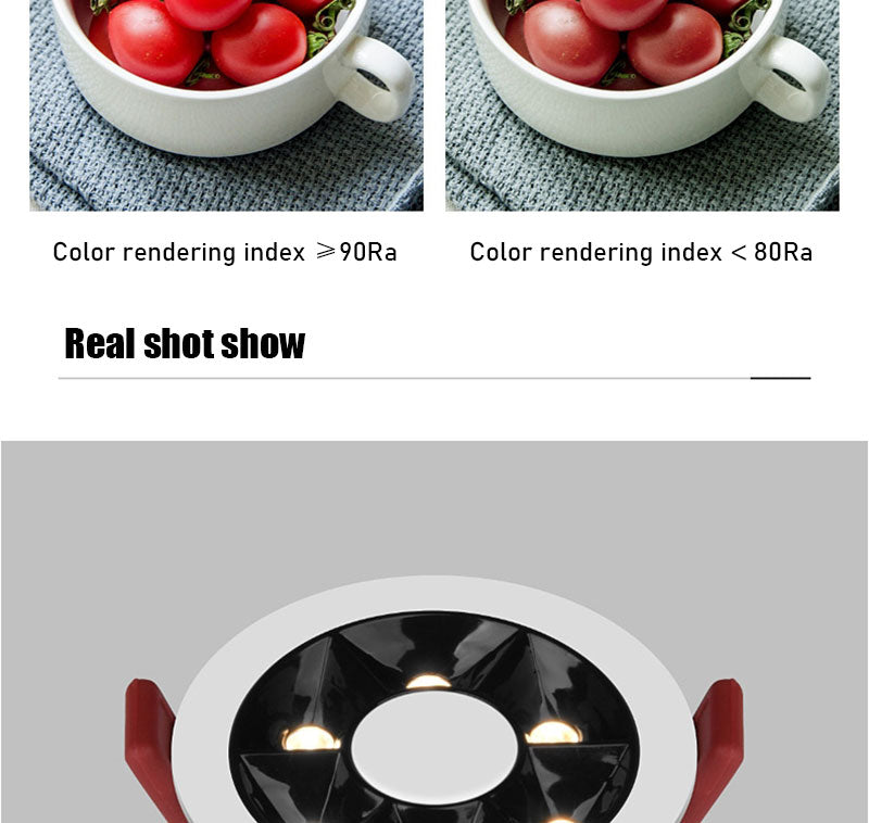 QIUBOSS Modern LED Grille Light AC220V Recessed Led Downlight Dimmable Household Spotlight 30W Embedded Lighting Lamp for Indoor