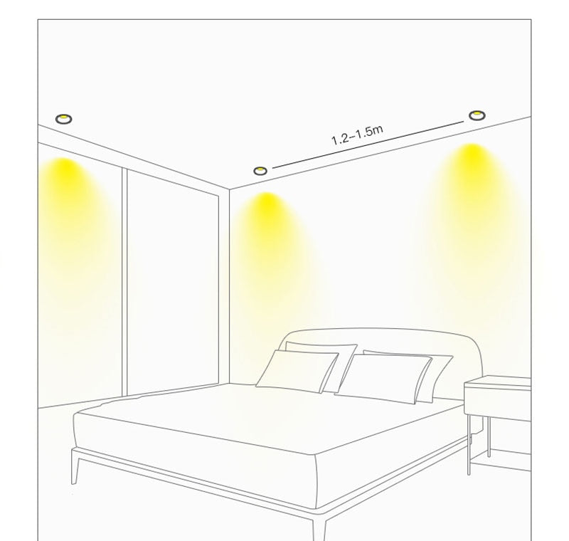 QIUBOSS Modern LED Grille Light AC220V Recessed Led Downlight Dimmable Household Spotlight 30W Embedded Lighting Lamp for Indoor