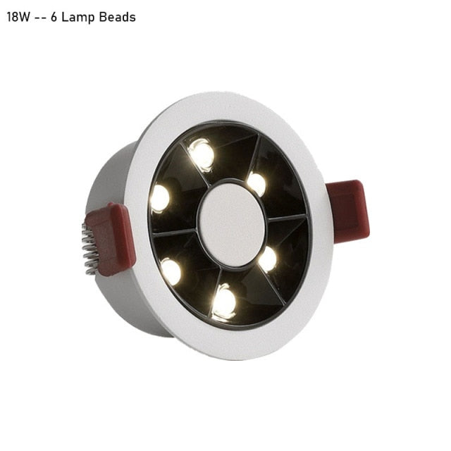 QIUBOSS Modern LED Grille Light AC220V Recessed Led Downlight Dimmable Household Spotlight 30W Embedded Lighting Lamp for Indoor