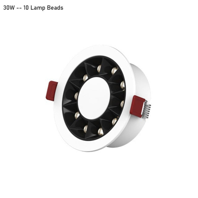 QIUBOSS Modern LED Grille Light AC220V Recessed Led Downlight Dimmable Household Spotlight 30W Embedded Lighting Lamp for Indoor