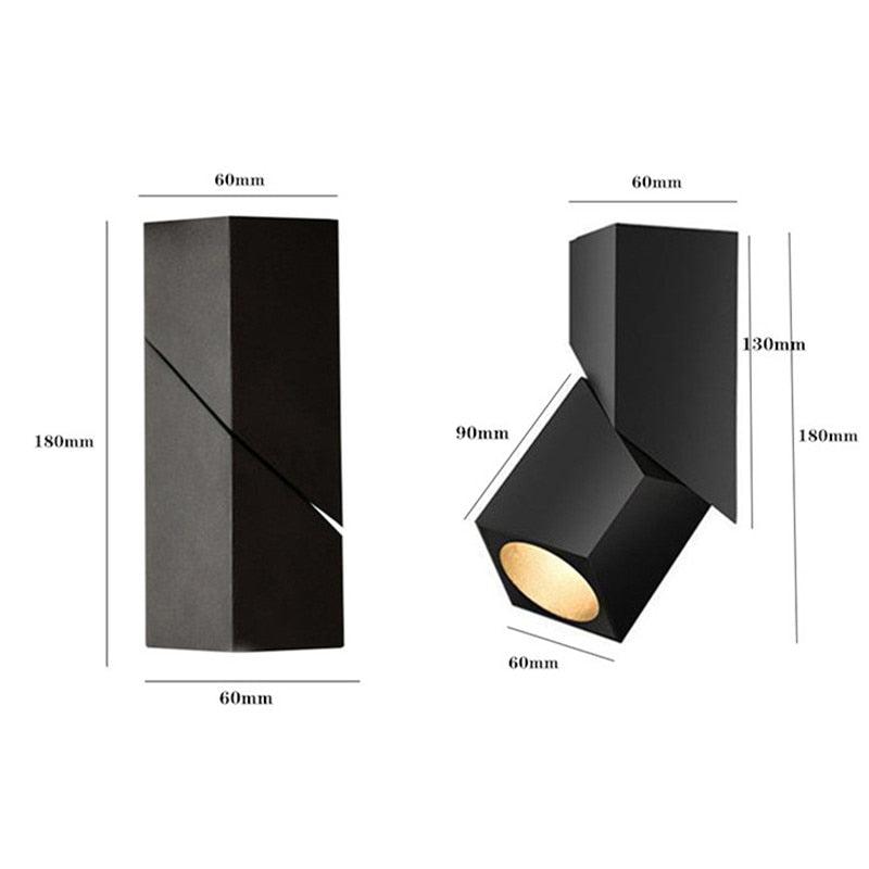 Folding 360 rotating downlight 3W 7W 12W 15W,85-265V surface mounted downlight LED background light indoor lighting