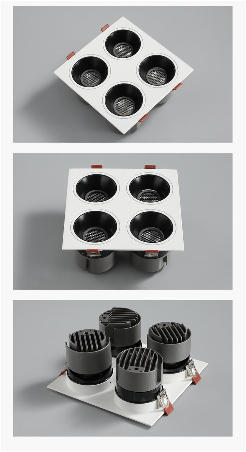 Dimmable COB Downlight 110V 220V LED spotlight 28W 48W Square Ceiling grid Lamp Supermarket and Shopping Mall Lighting