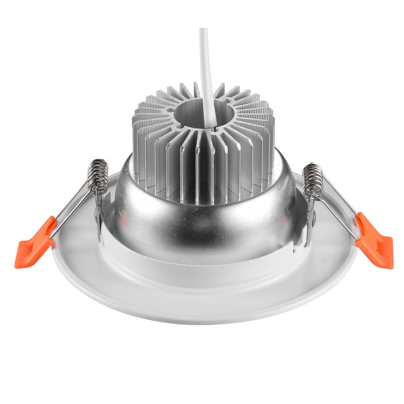 NEARCAM LED Downlight 5W 7W Embedded Round LED Spotlight AC 220V 230V 240V Indoor Lighting Warm White Cool White Tri-color Light