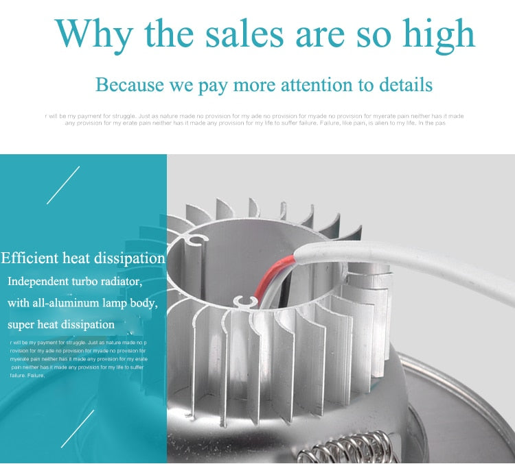 NEARCAM LED Downlight 5W 7W Embedded Round LED Spotlight AC 220V 230V 240V Indoor Lighting Warm White Cool White Tri-color Light