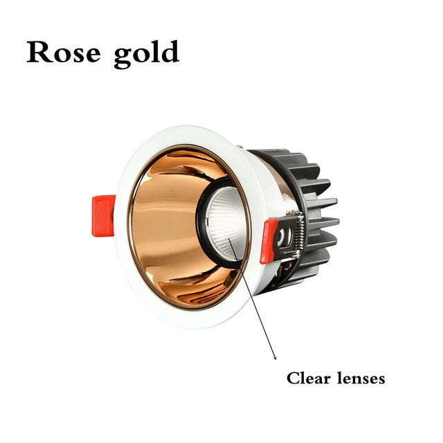 New Recessed Anti Glare COB LED Downlights 7W/10W/12W/15W LED Ceiling Spot Lights AC85~265V Background Lamps Indoor Lighting