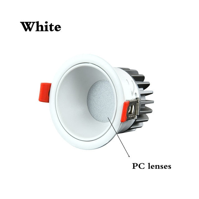New Recessed Anti Glare COB LED Downlights 7W/10W/12W/15W LED Ceiling Spot Lights AC85~265V Background Lamps Indoor Lighting