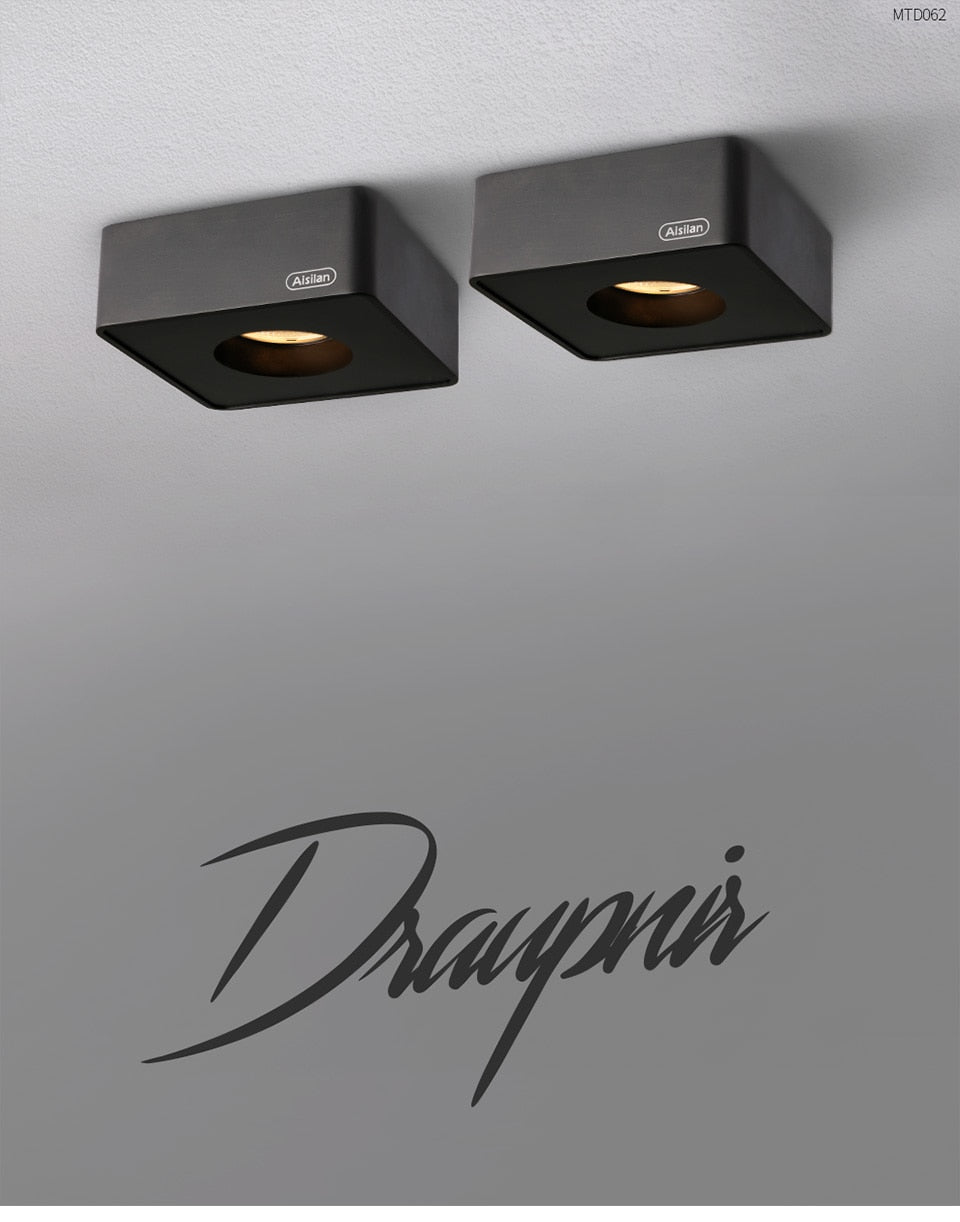 Aisilan LED ultra-thin surface mounted downlight without main light ceiling spot light Square Recessed Lamp living room bedroom