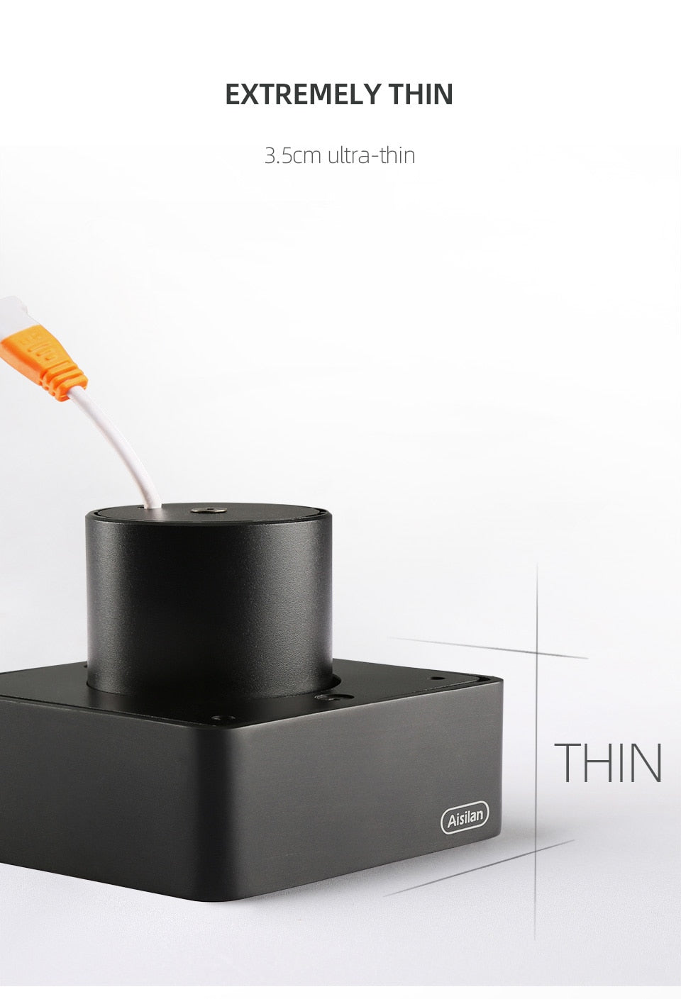 Aisilan LED ultra-thin surface mounted downlight without main light ceiling spot light Square Recessed Lamp living room bedroom