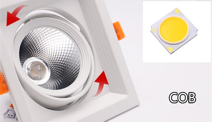 Dimmable High Quality Square 10W 15w 20W COB Ceiling Lamp Recessed LED DownLight LED Spotlight Indoor Lighting
