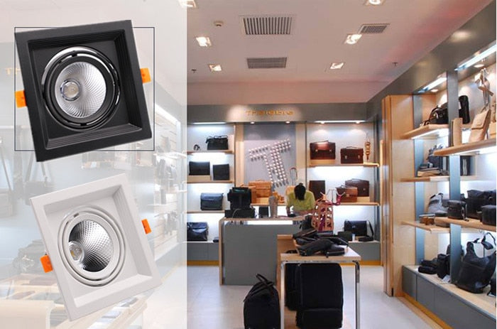 Dimmable High Quality Square 10W 15w 20W COB Ceiling Lamp Recessed LED DownLight LED Spotlight Indoor Lighting