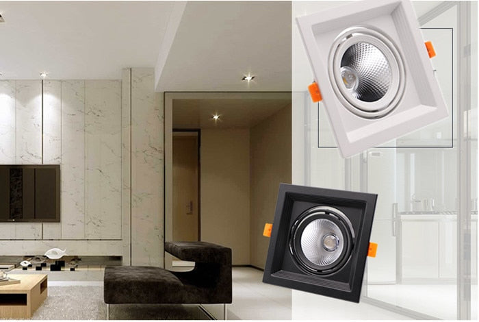 Dimmable High Quality Square 10W 15w 20W COB Ceiling Lamp Recessed LED DownLight LED Spotlight Indoor Lighting