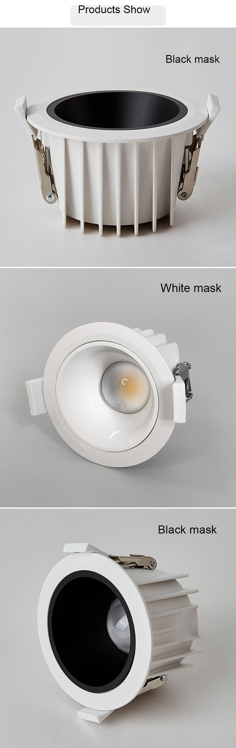 Embedded Ceiling Led Downlight 15W Home Hotel Villa Waterproof Anti-Fog and Moisture-Proof Super Bright Cob Anti-Glare Downlight