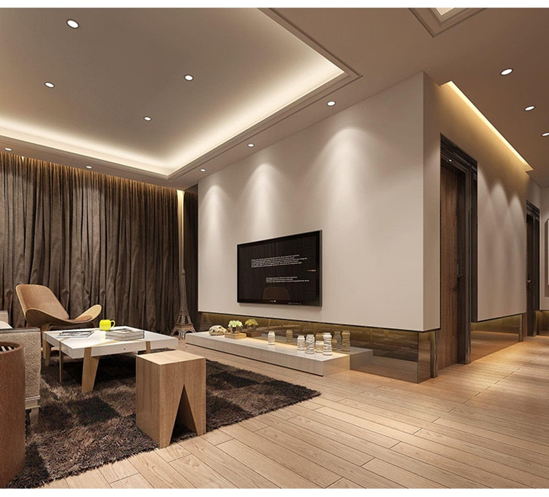 Dimmable Anti-Glare Downlight Embedded 7W 9W 12W 15W 18W Adjustable Angle Home Living Room Background Wall LED Spotlight