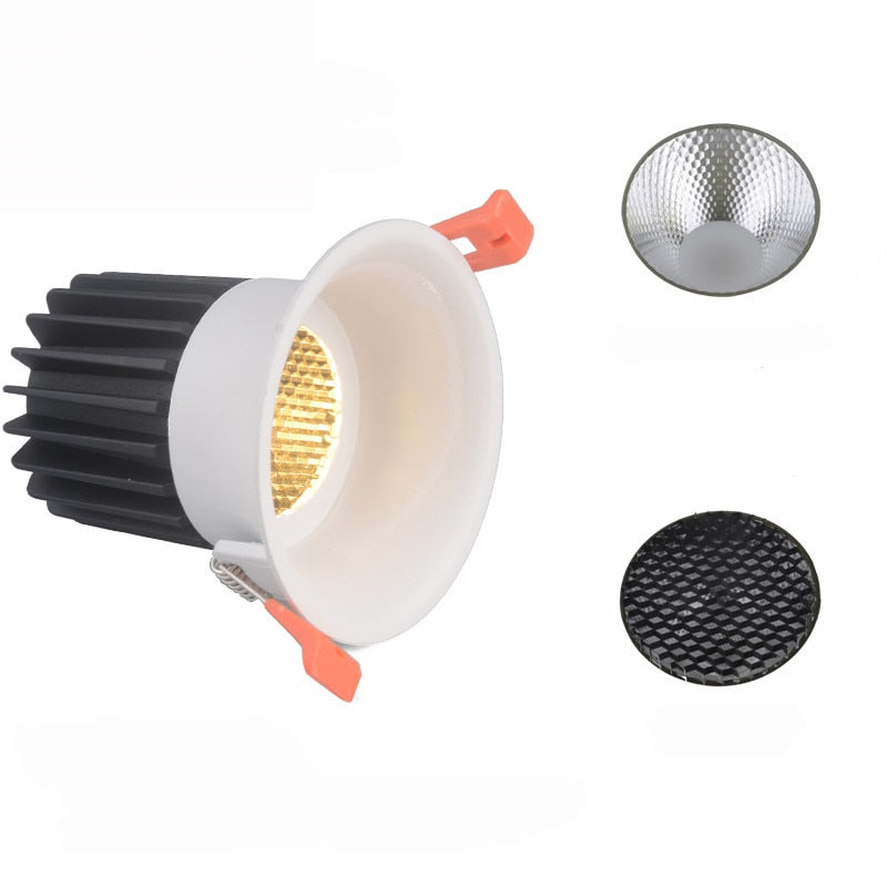 Dimmable Honeycomb Anti-glare COB Ceiling Recessed Led Downlight 7w 12w warm white LED Wall Wash Light Hotel Villa Lighting