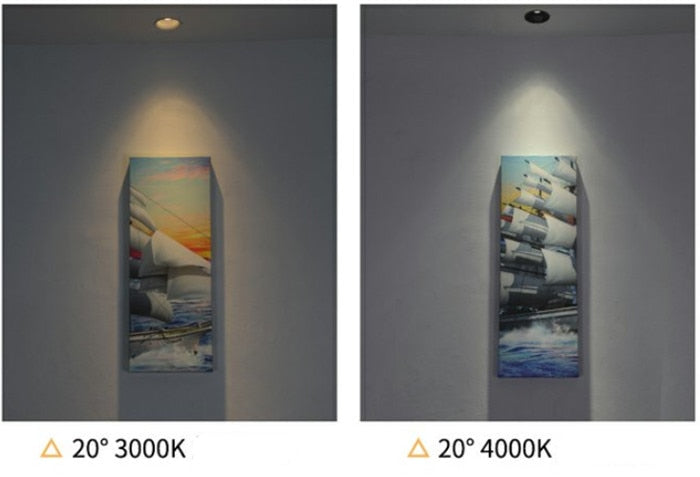 Dimmable Honeycomb Anti-glare COB Ceiling Recessed Led Downlight 7w 12w warm white LED Wall Wash Light Hotel Villa Lighting